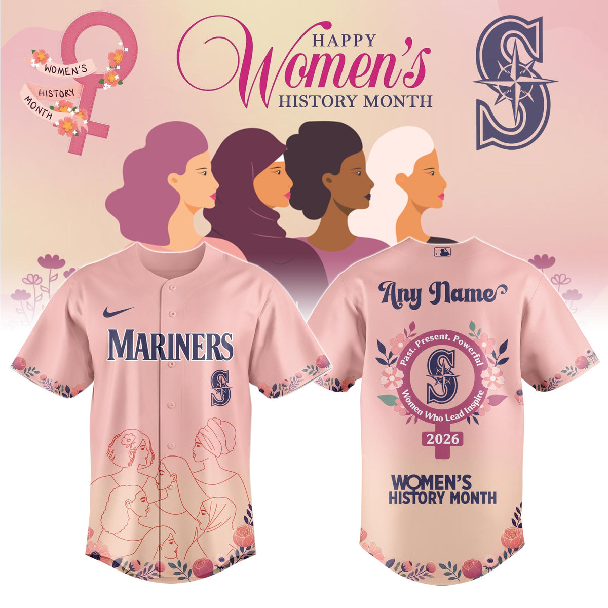 SEA Mariners special Women’s History Month Limited Edition Jersey