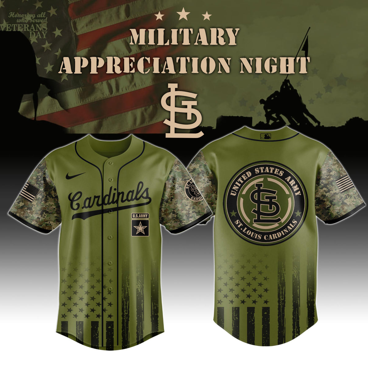 St.Louis Cardinals Army Military Appreciation Night Jersey