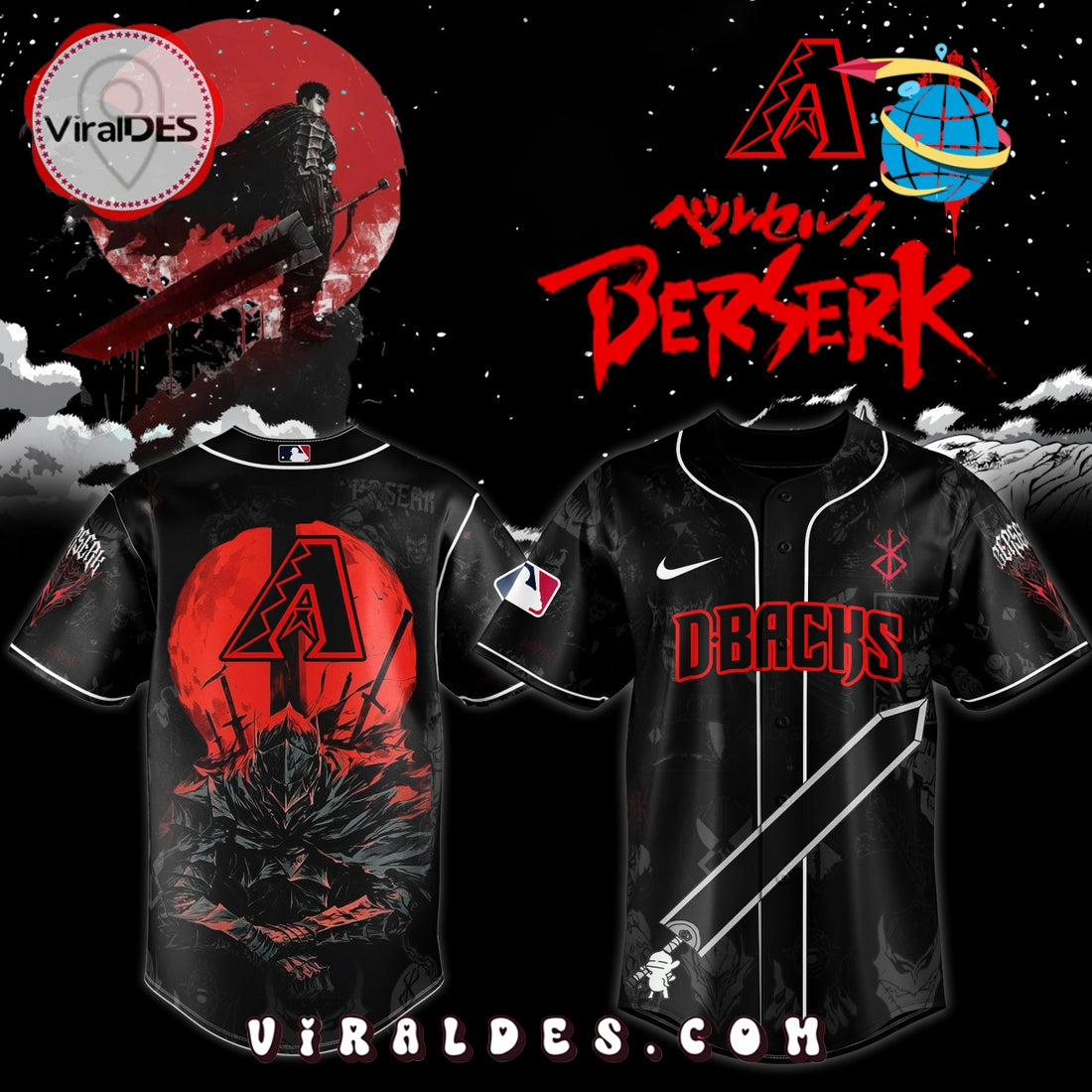 Arizona Diamondbacks x Berserk Limited Edition Baseball Jersey