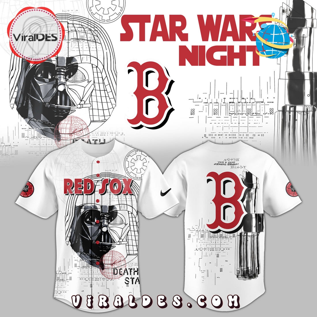 Boston Red Sox x Death Wars Night Baseball Jersey