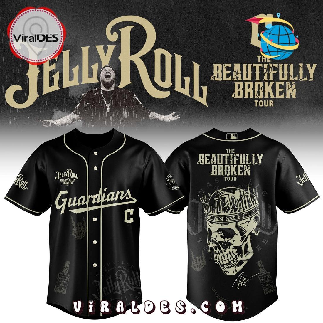Cleveland Guardians x Jelly Roll Tour Baseball Jersey