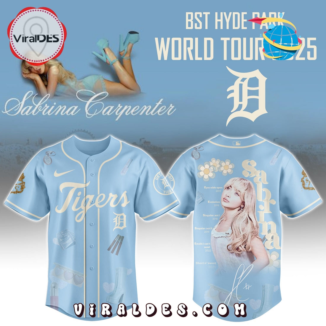 Detroit Tigers MLB x Sabrina Carpenter Baseball Jersey