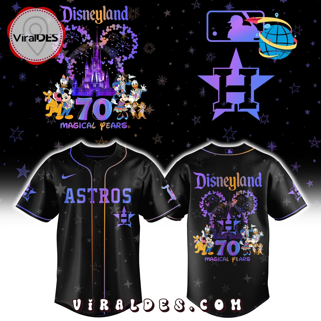 Disneyland 70th x Houston Astros Baseball Jersey