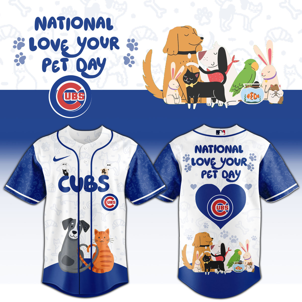 CHC Cubs special National Love Your Pet Day Limited Edition Jersey