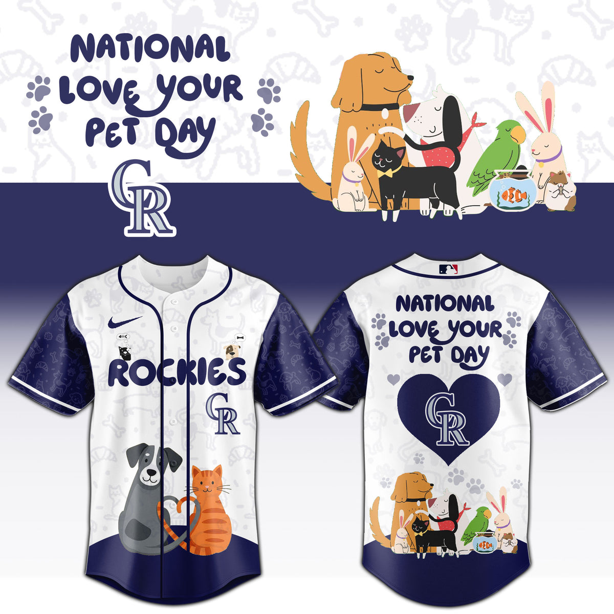COL Rockies special National Love Your Pet Day Limited Edition Jersey