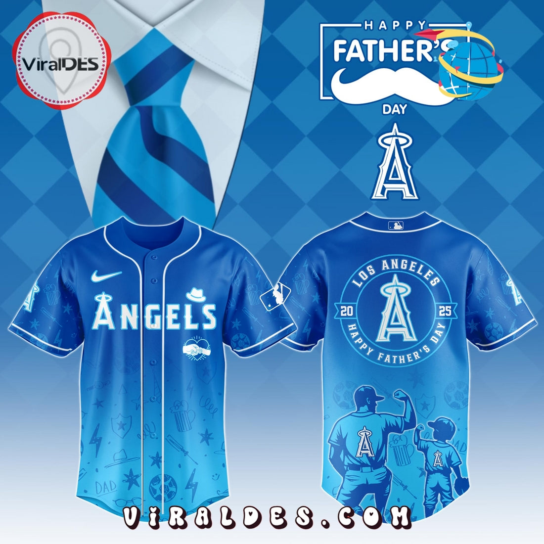Los Angeles Angels Father's Day Baseball Jersey