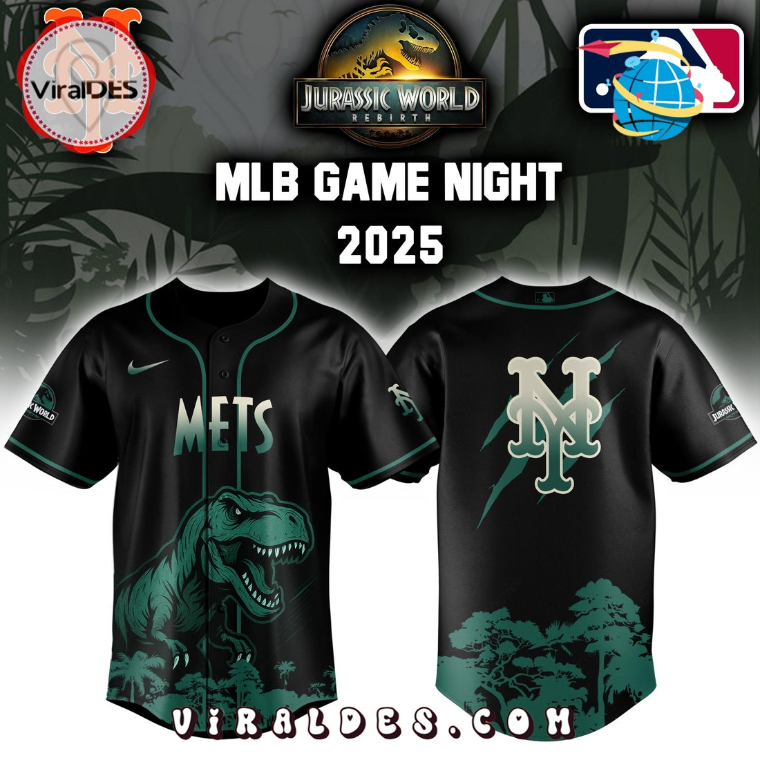 New York Mets x Jurassic World Baseball Jersey