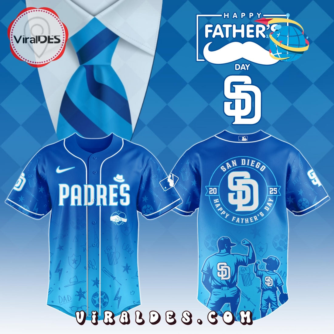 San Diego Padres Father's Day Baseball Jersey