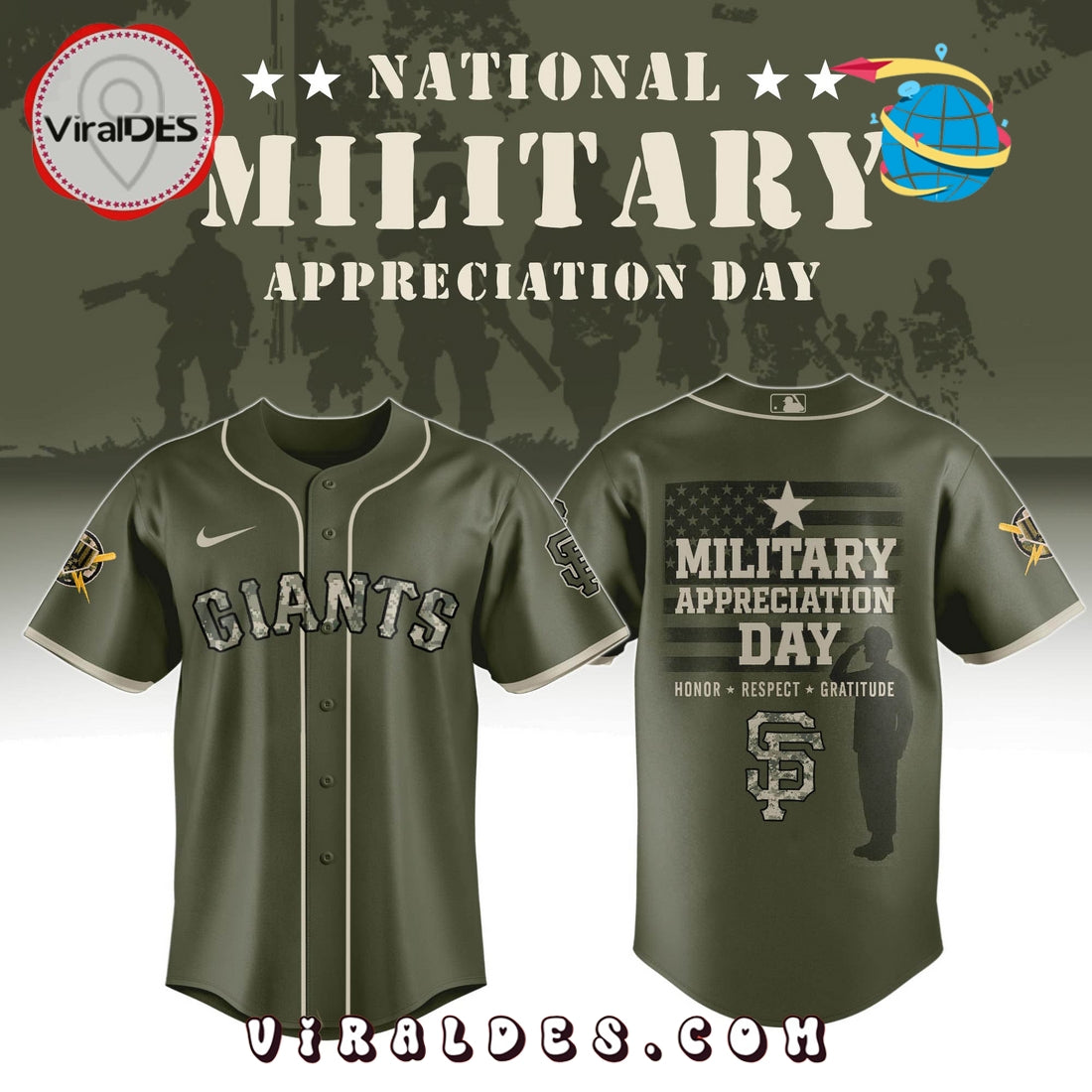 San Francisco Giants MLB Military Appreciation Day Baseball Jersey