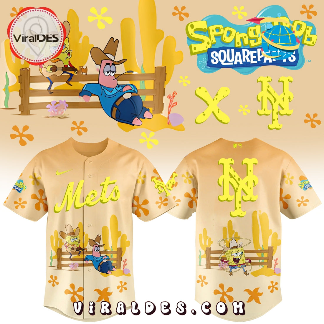 Spongebob Squarepants MLB New York Mets Baseball Jersey