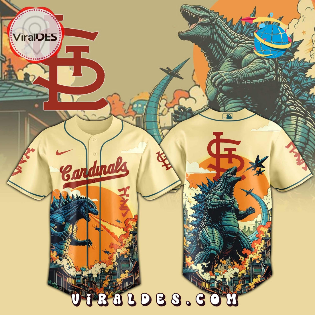 St. Louis Cardinals Godzilla Limited Edition Jersey